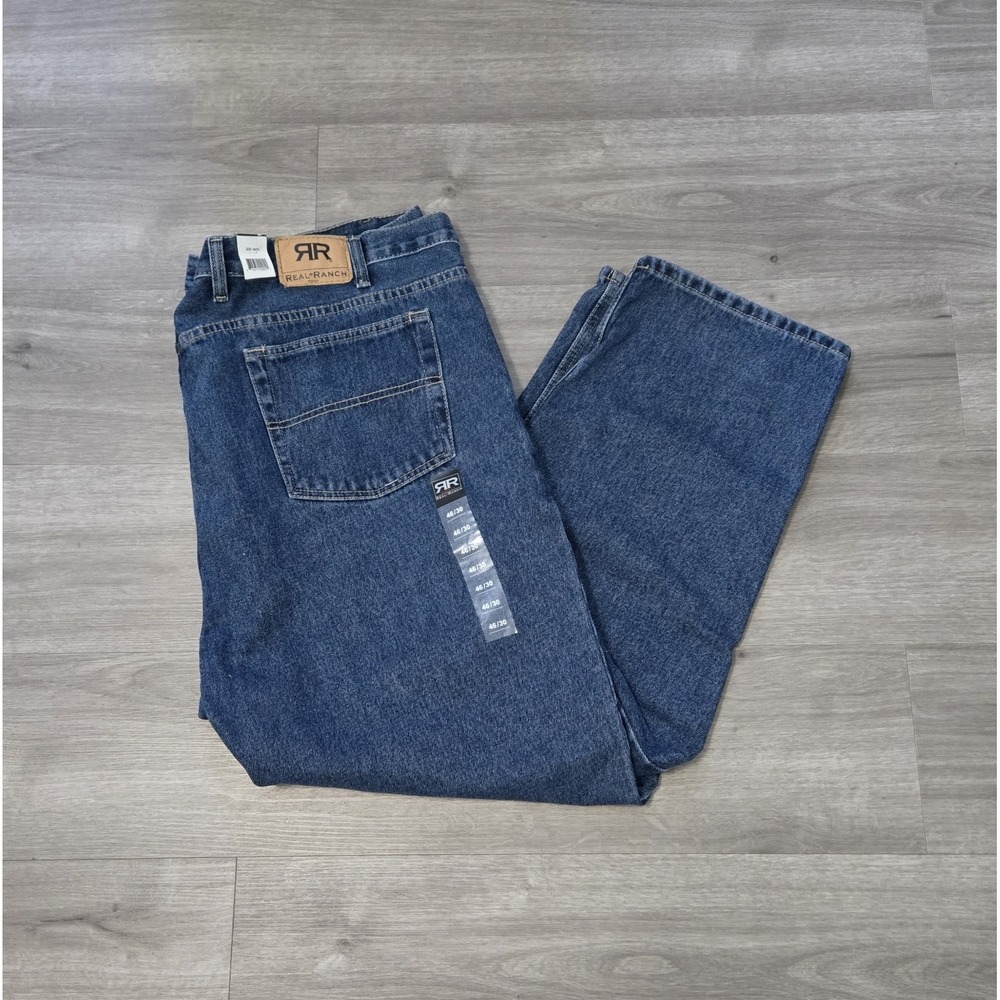 Real Ranch Jeans Sz 46 X 30 Mens Blue Denim Workwear Casual NWT